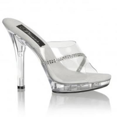 Amazon.com | Women's 5 Inch Heel Rhinestone Mule (Clear;7) | Mules & Clogs